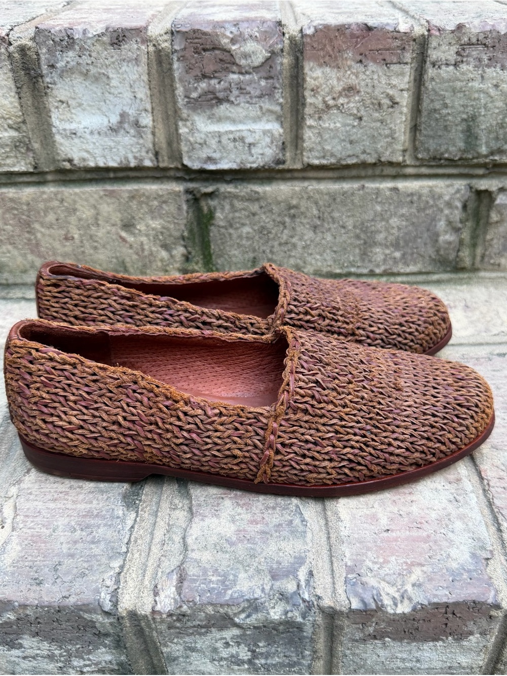 Cole Haan Resort Woven Leather Loafers Brown 7.5N